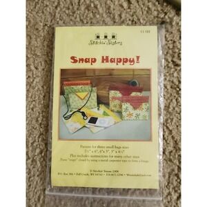 2008 Stitchin' Sisters Snap Happy Small Bags 53 Sewing Pattern‎ 3 Sizes w/ snaps